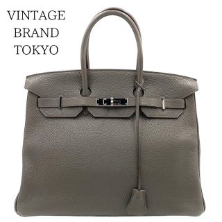 エルメス(Hermes)のHERMES エルメス ハンドバッグ バーキン35 革 A4対応 鞄 かばん □Q刻印 トリヨンクレマンス    グレー系 シルバー金具 レディース【中古品】(ハンドバッグ)