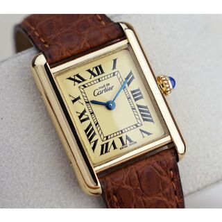 カルティエ(Cartier)の美品 カルティエ マスト タンク アイボリー ローマン SM Cartier(腕時計)