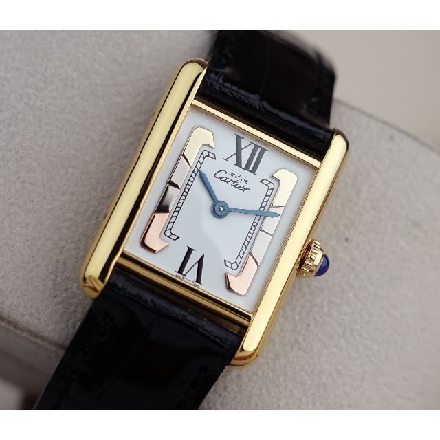 2022新入荷 美品 - Cartier カルティエ Cart SM ローマン スリーカラーゴールド タンク マスト 腕時計