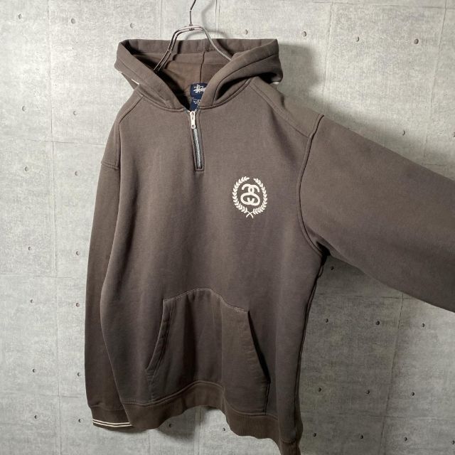 格安激安 Old Stussy ハーフジップ SSリンク ロゴ スウェット パーカー 格安激安 Old Stussy ハーフジップ SSリンク ロゴ スウェット パーカー