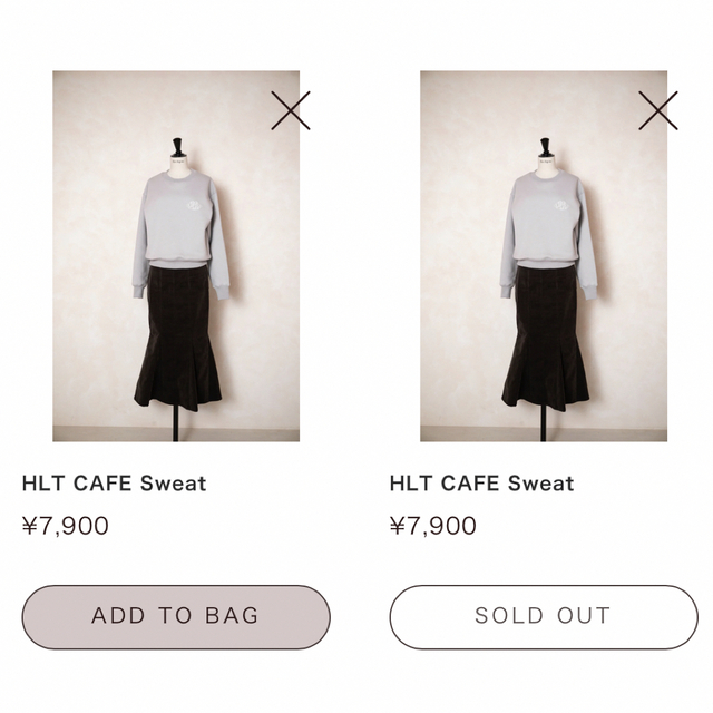 her lip to cafe限定スウェット misty Blue unisex 当店在庫してます