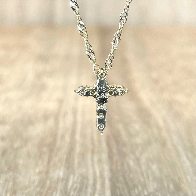 可愛い!k18 クロス ダイヤ 0.20ct ネックレス 1.80g M1171 | www