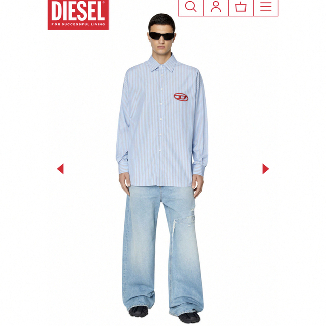 DIESEL(ディーゼル)の本当に最終値下げ！！DIESELオーバーサイズストライプシャツ Blue メンズのトップス(シャツ)の商品写真