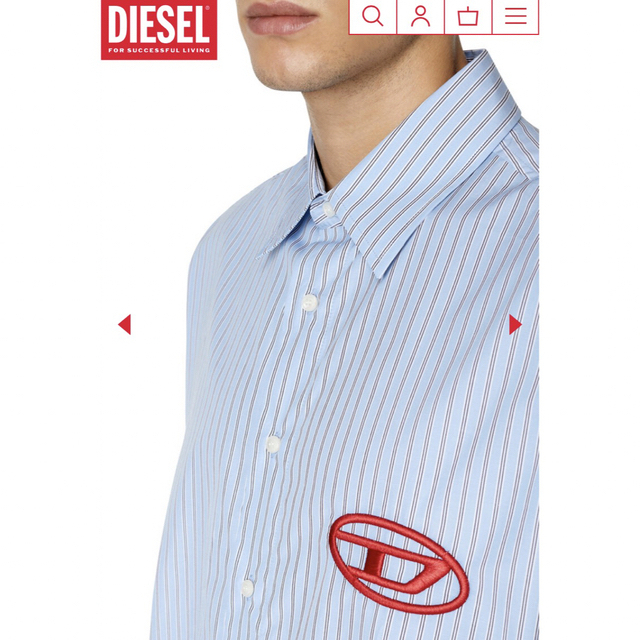 DIESEL(ディーゼル)の本当に最終値下げ！！DIESELオーバーサイズストライプシャツ Blue メンズのトップス(シャツ)の商品写真