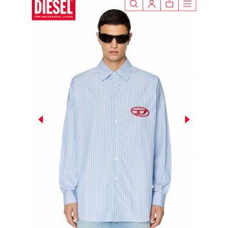 ディーゼル(DIESEL)の本当に最終値下げ！！DIESELオーバーサイズストライプシャツ Blue(シャツ)