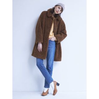 UNIQLO - M ユニクロ　新品　防風アウター　フリースステンカラーコート　ファーフリース　茶