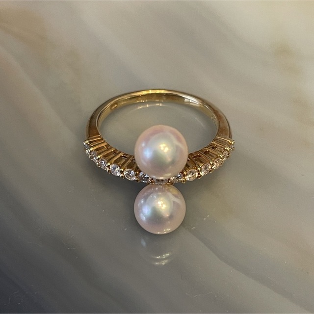Vintage パール ダイヤモンドトワエモアリング　18k レディースのアクセサリー(リング(指輪))の商品写真