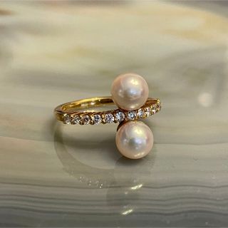 Vintage パール ダイヤモンドトワエモアリング　18k(リング(指輪))