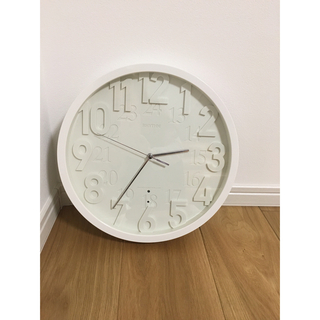 掛け時計　シンプル　白　丸型(掛時計/柱時計)