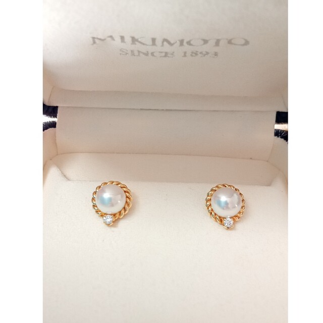 2022年製 新品】 MIKIMOTO YG K18 アコヤパールピアス ミキモト☆現行