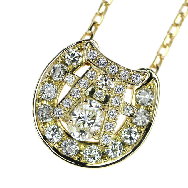最高級 ドクターコパ K18YG 鳥居 馬蹄 D0.46ct 0.33ct ペンダント