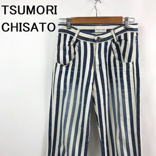 ツモリチサト(TSUMORI CHISATO)のツモリチサト ストライプ パンツ デニム 綿100％ サイズ1 レディース(カジュアルパンツ)