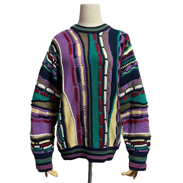 【1980〜90s】ビンテージ　オーストラリア製　3D編みデザインニットセーター