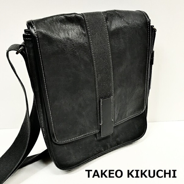 TAKEO KIKUCHI タケオキクチ クラプトンショルダー バッグ ブラック 黒【004】