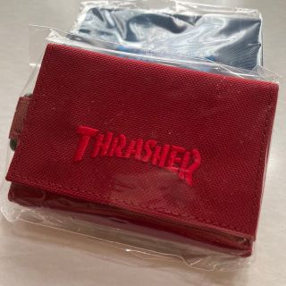 スラッシャー(THRASHER)のTHRASHER ウォレット お財布 三つ折り レッド(折り財布)