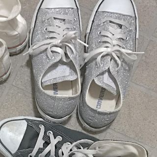 コンバース(CONVERSE)のコンバース グリッター シルバー ♡(スニーカー)