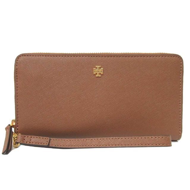 【新品】トリーバーチ 財布 長財布 TORY BURCH エマーソン レザー リストレット付き ラウンドファスナー 136110 0522 909(ブラウン系) アウトレット レディース内側