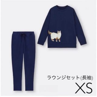 ジーユー(GU)のGU ラウンジセット(長袖)(キャット) XS(ルームウェア)