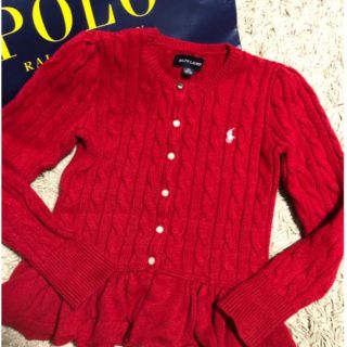 ラルフローレン(Ralph Lauren)のラルフローレン　カーディガン120赤(カーディガン)