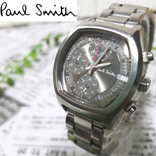 【美品】ポールスミス レディース 腕時計 クロノグラフ 箱つき 電池交換済