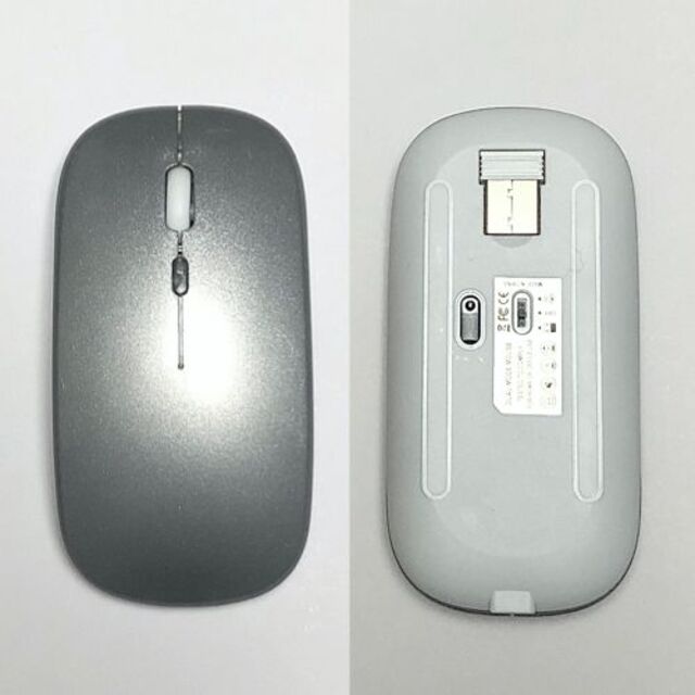 ワイヤレスマウス LED 白 Bluetooth 無線 軽量 充電式 スマホ/家電/カメラのPC/タブレット(PC周辺機器)の商品写真