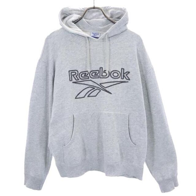 リーボック ロゴ刺繍 スウェットパーカー L グレー Reebok 裏起毛 メンズ 【中古】 【230127】 | フリマアプリ ラクマ