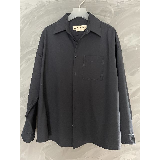 Marni - MARNI マルニ ウールシャツ パンツ セットアップ 44 ネイビー