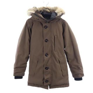 カナダグース(CANADA GOOSE)のカナダグース フーデッド ダウンジャケット XS ブラウン系 CANADA GOOSE ロゴ メンズ 【中古】  【230127】(ダッフルコート)