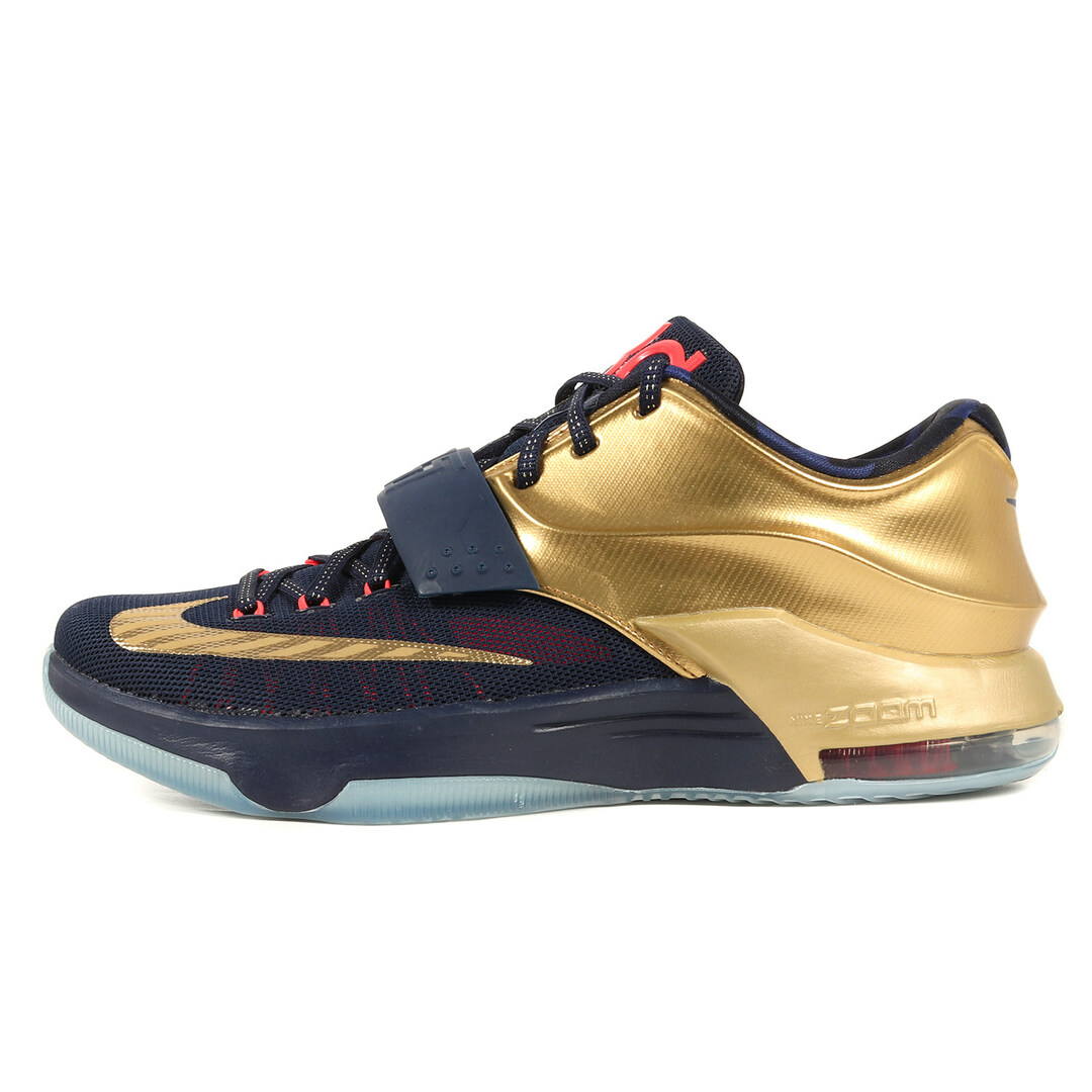 NIKE(ナイキ)のNIKE ナイキ スニーカー サイズ:28.0cm KD 7 PRM GOLD MEDAL (706858-476) 2014年 ケビン・デュラント プレミアム ゴールドメダル ミッドナイトネイビー メタリックゴールド US10 シューズ 靴【メンズ】 メンズの靴/シューズ(スニーカー)の商品写真