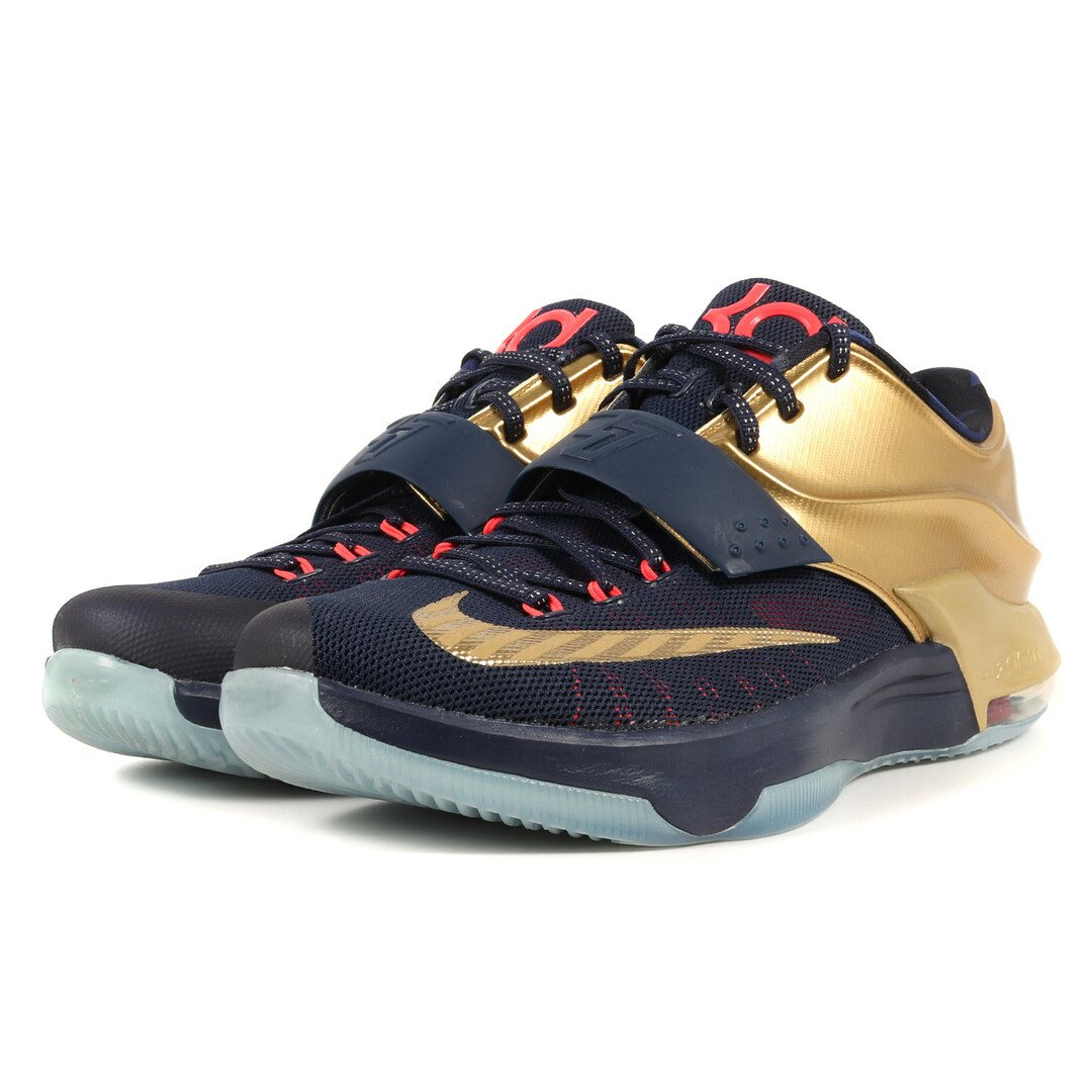 NIKE(ナイキ)のNIKE ナイキ スニーカー サイズ:28.0cm KD 7 PRM GOLD MEDAL (706858-476) 2014年 ケビン・デュラント プレミアム ゴールドメダル ミッドナイトネイビー メタリックゴールド US10 シューズ 靴【メンズ】 メンズの靴/シューズ(スニーカー)の商品写真