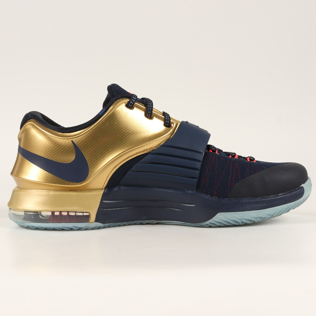 NIKE(ナイキ)のNIKE ナイキ スニーカー サイズ:28.0cm KD 7 PRM GOLD MEDAL (706858-476) 2014年 ケビン・デュラント プレミアム ゴールドメダル ミッドナイトネイビー メタリックゴールド US10 シューズ 靴【メンズ】 メンズの靴/シューズ(スニーカー)の商品写真