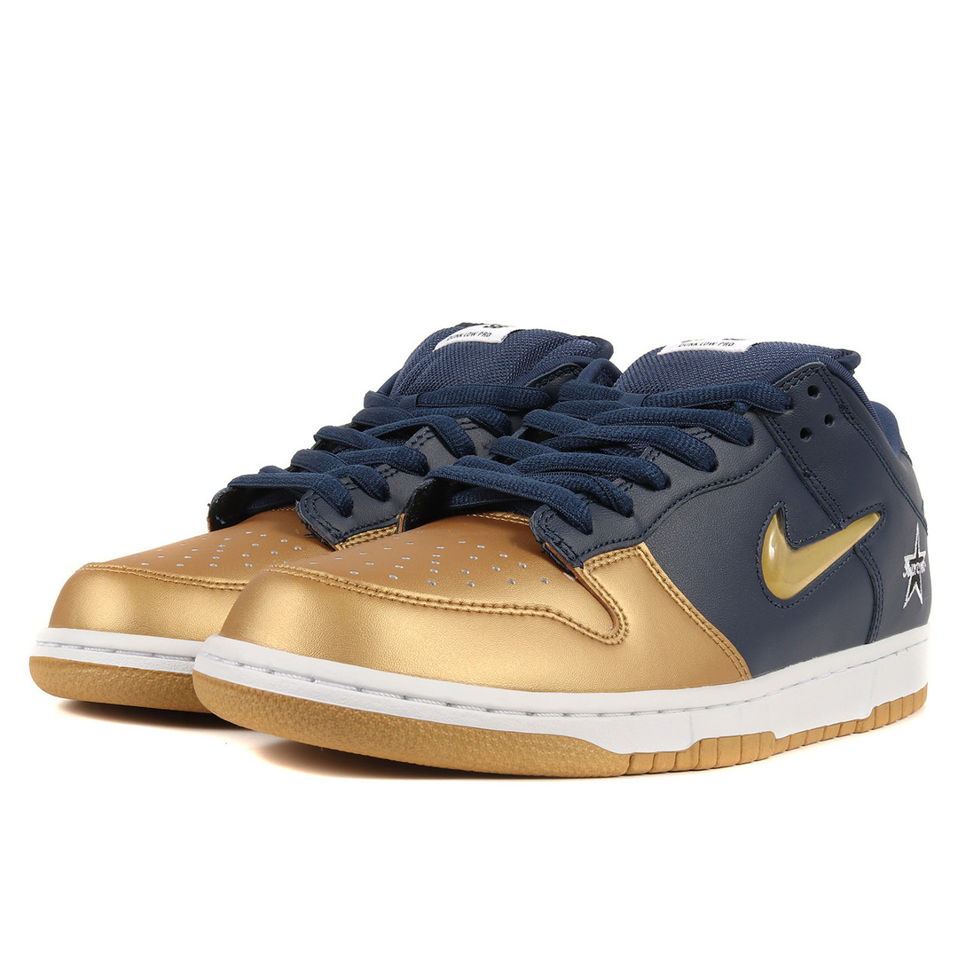 Supreme シュプリーム NIKE SB DUNK LOW OG QS (CK3480-700) 19AW ナイキ エスビー ダンク ロー  メタリックゴールド ネイビー サイズ：US10.5 28.5cm スニーカー コラボ【メンズ】