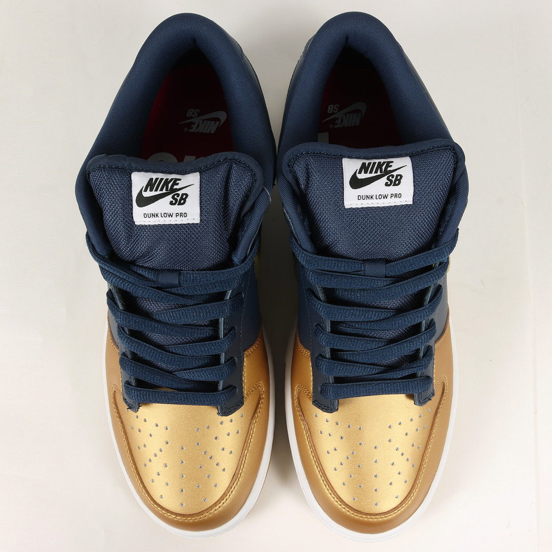 Supreme×NIKE SB 2019AW DUNK LOW OG QS Jewel Swoosh Gold CK3480-700 シュプリーム×ナイキSB ダンクロウ ジュエルスウッシュゴールド ローカットスニーカー ゴールド×ネイビー サイズUS8(26cm)【220502】【新古品】【me04】