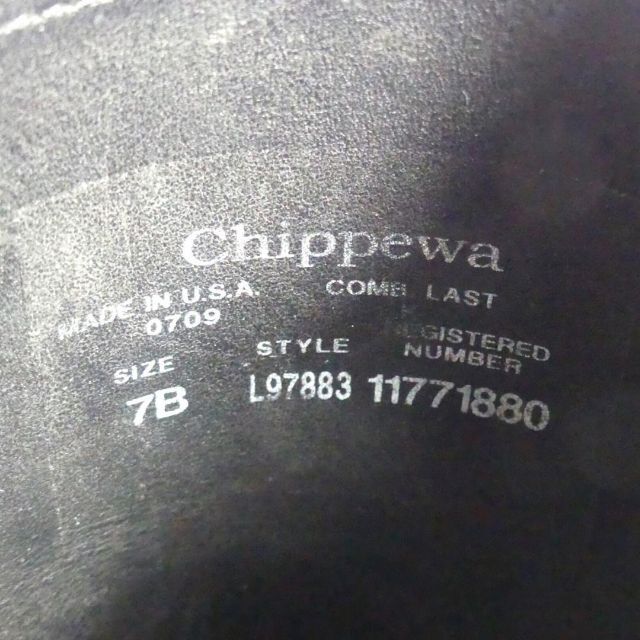 エンジニアブーツ 本革 スエード Chippewa チペワ USA 黒X6710