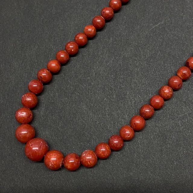天然珊瑚 ネックレス 43cm 10.1mm さんご コーラル サンゴ