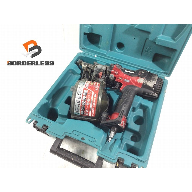 ☆品☆makita マキタ 65mm 高圧エア釘打機 AN630H ケース付き エアツール 大工道具 内装業 65495バイク