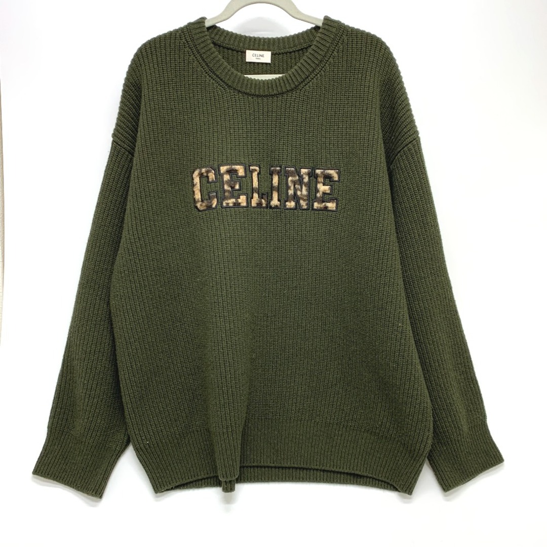 celine - セリーヌ CELINE レオパード 2AB97 ロゴ リブ網み セーター