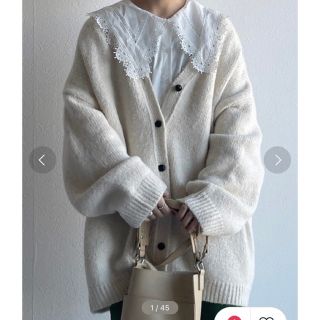 ダブルクローゼット(w closet)のダブルクローゼット　ルーズVネックカーディガン　w closet(カーディガン)