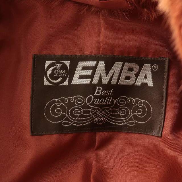 エンバ EMBA 毛皮コート ロング ミンクファー オレンジ