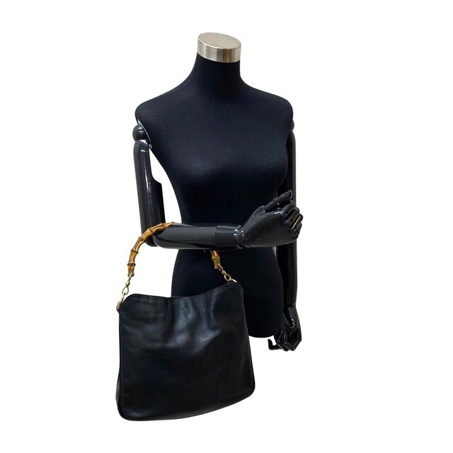 極 美品 GUCCI オールド グッチ バンブー 2way ショルダー バッグ 限定