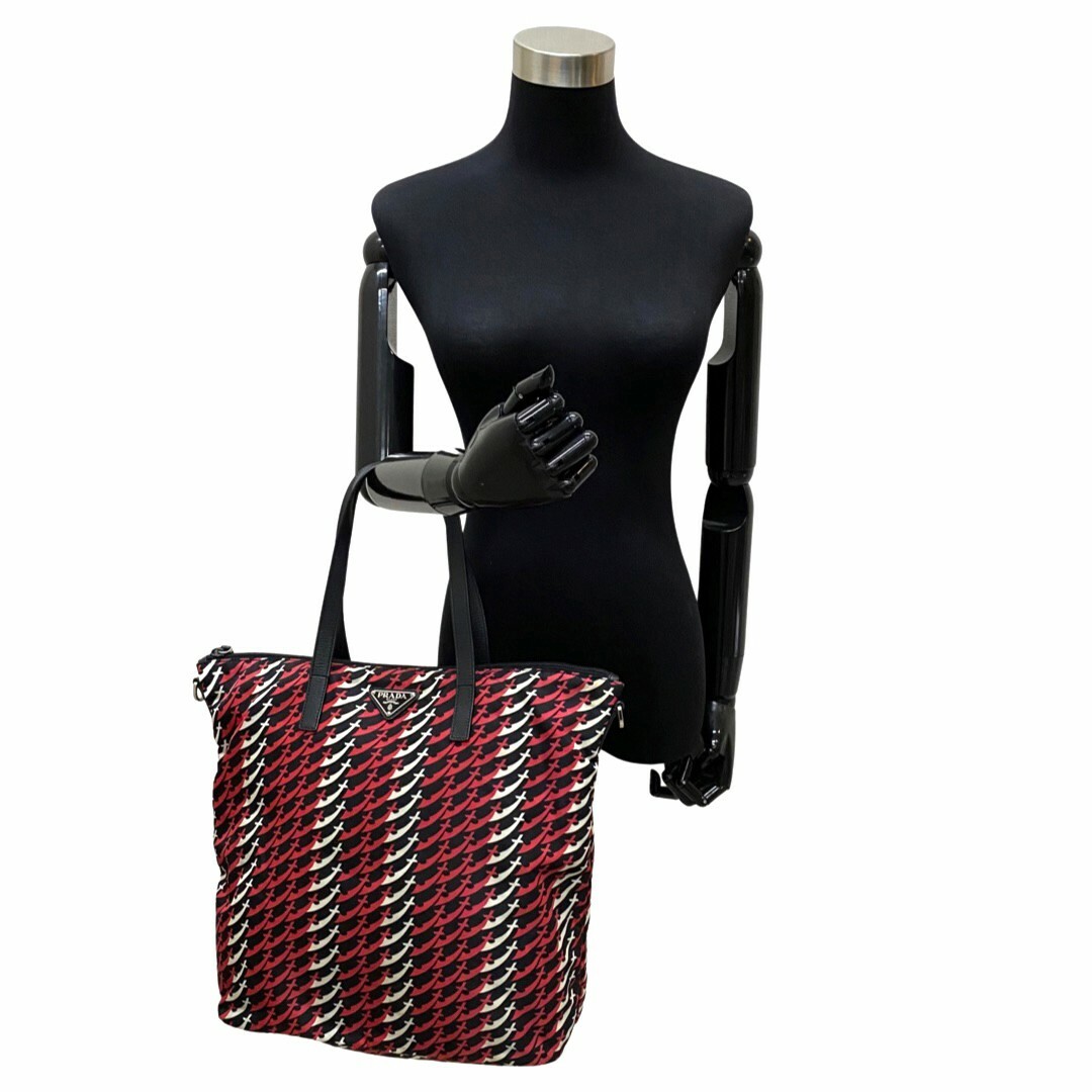 PRADA - 極美品 希少品 PRADA プラダ 三角ロゴ 金具 総柄 ナイロン
