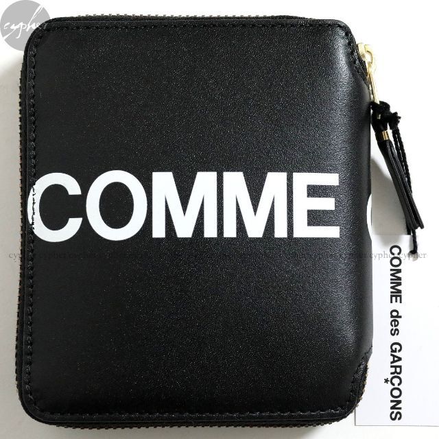 新品 コムデギャルソン ウォレット SA2100HL 黒 ロゴ 財布 レザー 1
