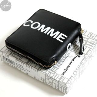 ウォレットコムデギャルソン(WALLET COMME des GARCONS)の新品 コムデギャルソン ウォレット SA2100HL 黒 ロゴ 財布 レザー(折り財布)