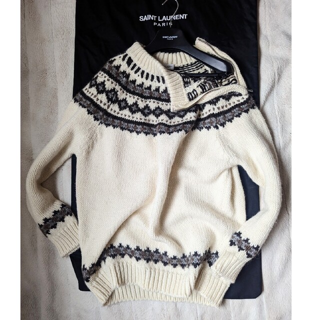 名作 2013AW サンローラン·パリ カシミアブレンド ノルディック ニット 名作 2013AW サンローラン·パリ カシミアブレンド ノルディック ニット
