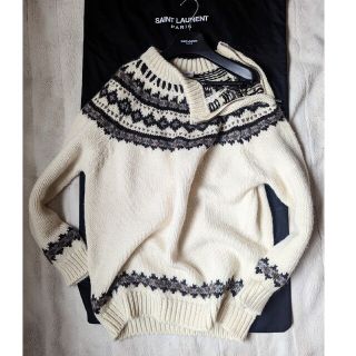 名作 2013AW サンローラン·パリ カシミアブレンド ノルディック ニット