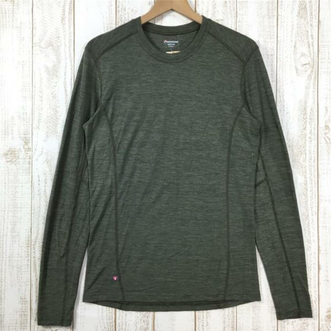 MENs M  モンテイン プリミノ 140 ロングスリーブ Tシャツ PRIMINO 140 Long Sleeve T-Shirt メリノウール プリマロフト MONTANE Kelp Green グリーン系