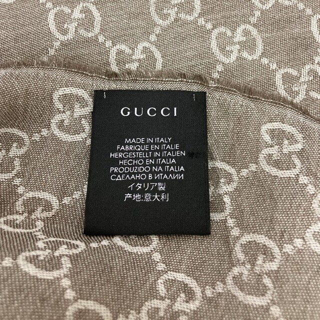 Gucci(グッチ)の★グッチ GGジャガード ウール ストール マフラー グレー メンズのファッション小物(ストール)の商品写真