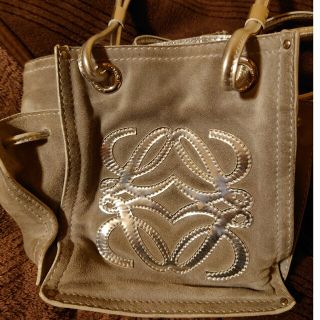 ロエベ(LOEWE)のLOEWE グレー×シルバー ハンドバッグ(ハンドバッグ)