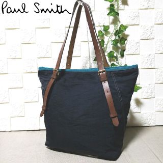 Paul Smith ポールスミス ナイロン×本革 レザー ビジネストートバッグ