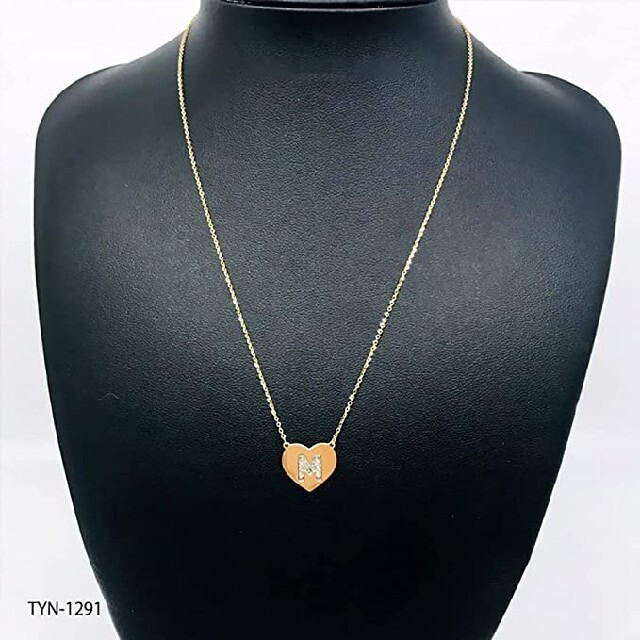 K18 YG/WG  Heart with Initial M  ネックレス レディースのアクセサリー(ネックレス)の商品写真